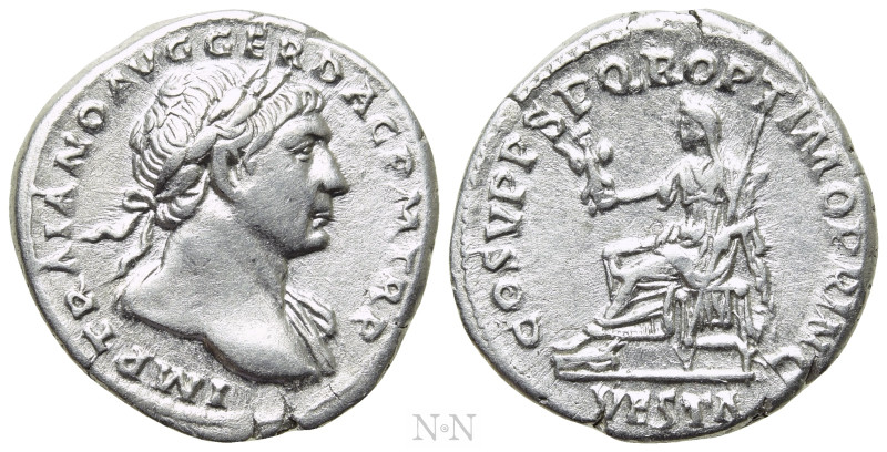 TRAJAN (98-117). Denarius. Rome. 

Obv: IMP TRAIANO AVG GER DAC P M TR P. 
La...