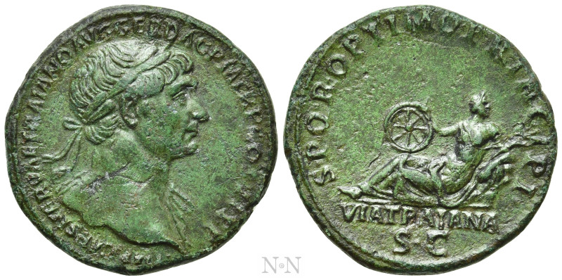 TRAJAN (98-117). As. Rome. 

Obv: IMP CAES NERVAE TRAIANO AVG GER DAC P M TR P...