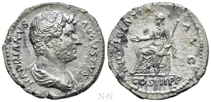 HADRIAN (117-138). Denarius. Rome. 

Obv: HADRIANVS AVGVSTVS. 
Bare-headed an...