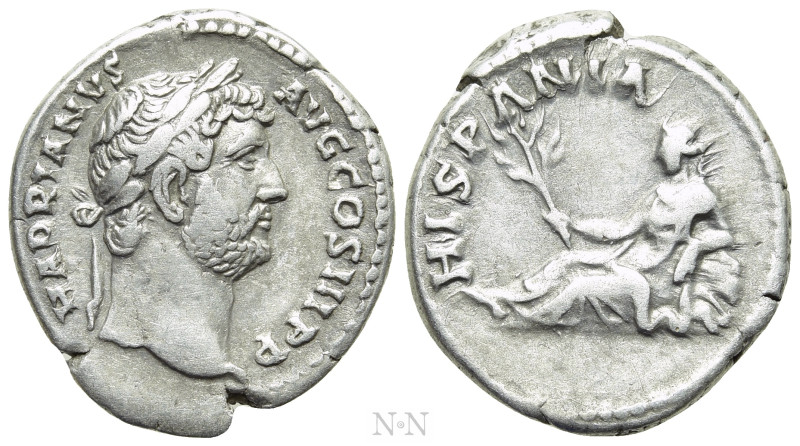 HADRIAN (117-138). Denarius. Rome. "Travel Series" issue. 

Obv: HADRIANVS AVG...