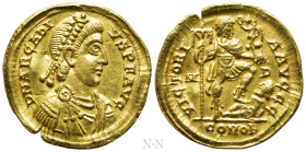 ARCADIUS (383-408). GOLD Solidus. Mediolanum