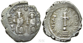 HERACLIUS with HERACLIUS CONSTANTINE (610-641). Hexagram. Constantinople