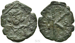 JUSTINIAN II (Second reign, 705-711). Half Follis. Constantinople
