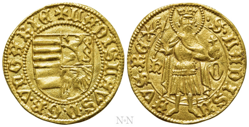 HUNGARY. Ladislaus V (1453-1457). GOLD Aranyforint - Goldgulden (1453-1457). Nag...