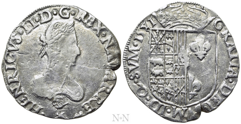 FRANCE. Henry III (1572-1610). 1 Franc (1581). Saint-Palais. 

Obv: HENRICVS I...