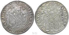 GERMANY. Saxony. Christian II, with Johann Georg I and August (1591-1611). Reichstaler (1595-HB). Dresden
