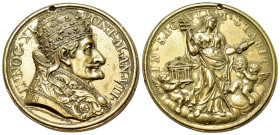 Italy, Papal (Papal state). Innocent XI (1676-1689). Gilt Æ Medal (35mm, 21.29 g, 12h). By I. Hamerani. Dated RY VII (AD 1683/4), though possibly a 19...