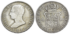 Spain. Joseph Napoleon (1808-1814). AR 4 Reales 1810 AI, Madrid (26mm, 5.77g, 12h). KM 540.1. VF