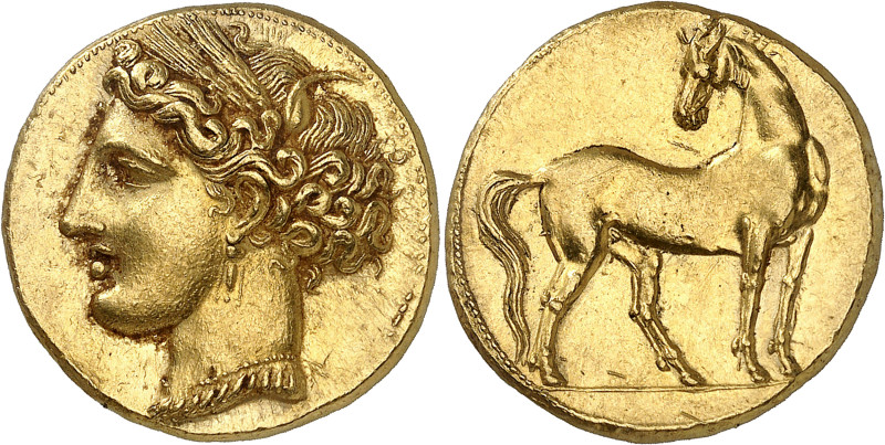Zeugitane - Émission Siculo-Punique
Trihémistatère en or - Carthage (260) 
Trè...