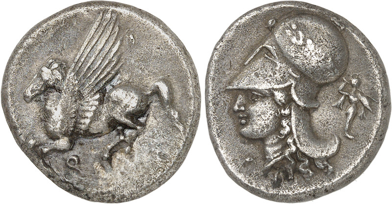 Corinthe
Statère en argent - Athéna promachos (375-300) 
Rare et magnifique ex...