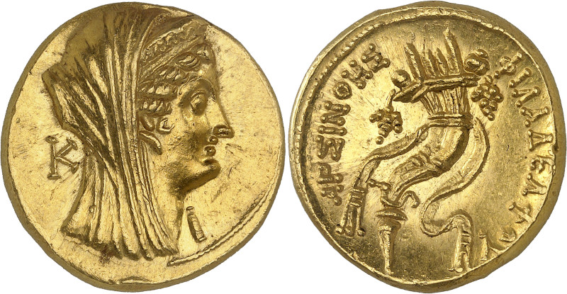 Égypte - Royaume Lagide
Ptolémée VI (180-145) 
Octodrachme en or au nom d'Arsi...