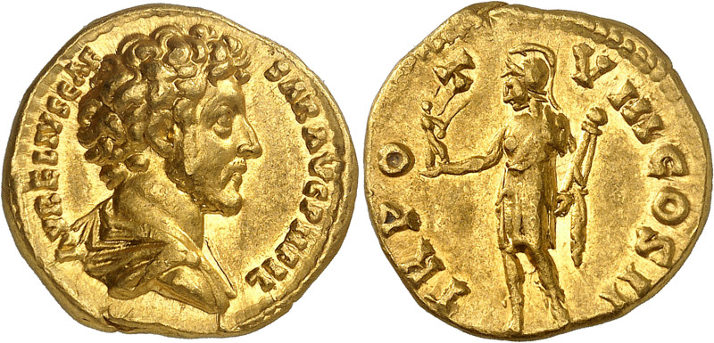 Marc Aurèle (161-180)
Aureus - Rome (152-153) 
Frappé sous Antonin le Pieux. ...