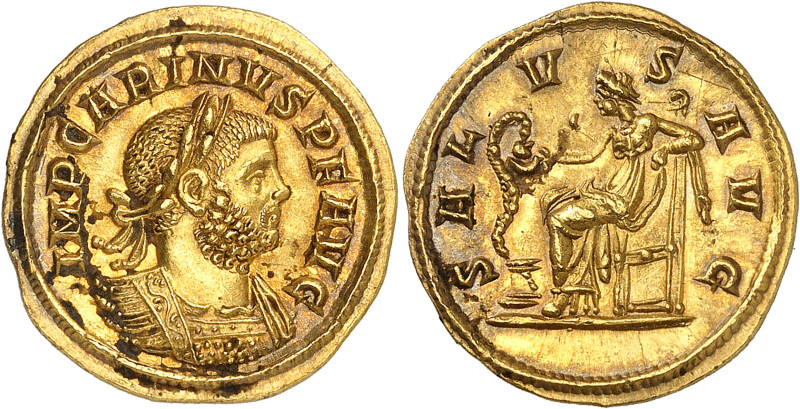 Carin (283-285)
Aureus - Rome (283-284) 
Magnifique exemplaire parfaitement ce...