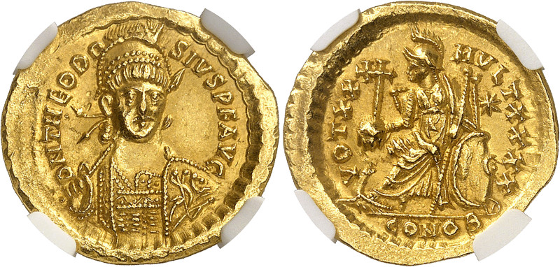 Théodose II (402-450)
Solidus - Constantinople (430-440) 
Magnifique exemplair...