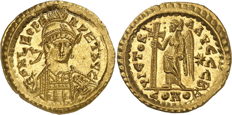 Léon Ier (457-474)
Solidus - Constantinople (457-468) 
Magnifique exemplaire. ...