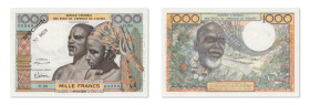 Afrique de l'Ouest (Etats de)
Banque Centrale des États de l'Afrique de l'Ouest 
Spécimen filigrané du 1000 Francs 
ND (1958-59) - O.00/00000 
"SP...