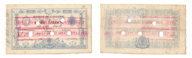 Algérie
Banque de l'Algérie 
1000 Francs type 1852 modifié 1865 
Créé à Alger le 16 octobre 1870 
L/367 
L'administrateur : Louis DERBEZ (1863-76...