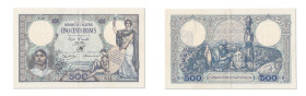 Algérie
Banque de l'Algérie 
500 Francs 
19 Septembre 1938 - X.43/702 
Pick 82 
Superbe - AU