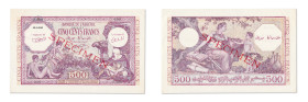 Algérie
Banque de l'Algérie 
Spécimen du 500 Francs 
ND (1944) - 0.000/000 
"SPÉCIMEN" tamponné en rouge au recto et au verso. 
Pick manque cf. 9...