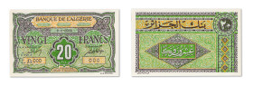 Algérie
Banque de l'Algérie 
Spécimen du 20 Francs 
ND (1948) - O.000/000 
"SPECIMEN" par perforation. 
Pick manque cf. 103 
Neuf