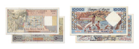 Algérie
Banque de l'Algérie et de la Tunisie 
Lot de 2 Billets 10.000et 5.000 Francs coursables 
26.1.1953 - S.1085/050 
5.10.1956 - X.241/620 
T...