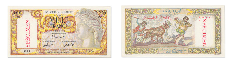 Algérie
Banque de l'Algérie 
Spécimen du 1000 Francs 
ND (1946-47) - O.00/000...