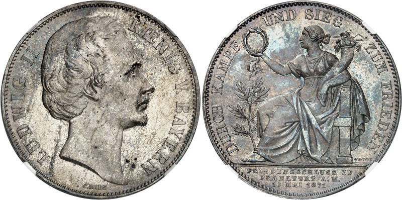Allemagne - Bavière
Louis II (1864-1886) 
Thaler en argent - 1871 
Magnifique...