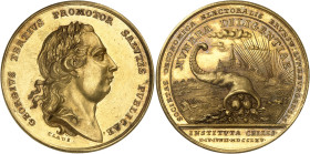 Allemagne - Brunswick-Lunebourg
Georges III (1760-1820) 
Médaille en or au poids de 12 ducats- 1765 - J.F.K Glaus 
Pour la Société Agricole de Cell...