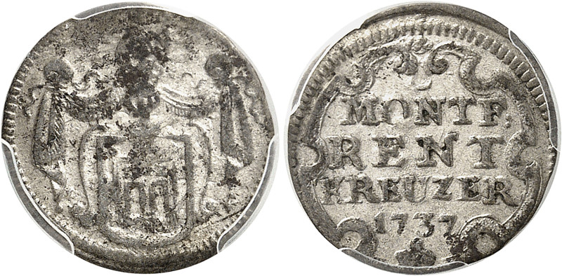 Allemagne - Montfort
Ernst Joseph (1730-1758) 
Kreuzer en billon - 1737 
Rare...