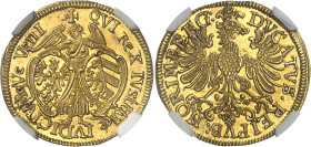 Allemagne - Nuremberg
Ville libre 
Ducat en or - 1648 
Magnifique exemplaire d'une qualité remarquable. 
Rarissime dans cette qualité. 
Le plus b...