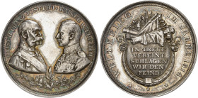 Allemagne - Prusse
Guillaume II (1888-1918) 
Médaille en argent - 1914 
Commémore l'alliance entre l'Allemagne et l'Autriche. 
Première Guerre Mon...