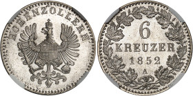 Allemagne - Hohenzollern-Prusse
Frédéric-Guillaume (1849-1861) 
6 kreuzer en argent - 1852 A Berlin 
Magnifique exemplaire d'une qualité exceptionn...