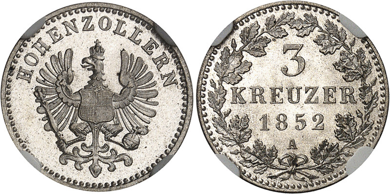 Allemagne - Hohenzollern-Prusse
Frédéric-Guillaume (1849-1861) 
3 kreuzer en a...