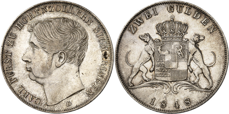 Allemagne - Hohenzollern-Sigmaringen
Carl (1831-1848) 
2 gulden en argent - 18...