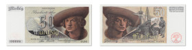 Allemagne
Banque des États Allemand 
Épreuve non filigranée du 50 Deutsche Mark 
1948 - O.00/00000 
Unique - Le seul exemplaire gradé. 
Pick manq...