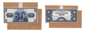 Allemagne
Banque des États Allemand 
Paire d'épreuves unifaces du 10 Deutsche Mark 
22 Août 1949 - N°92218 / N°92219 
Montée sur feuille cartonnée...