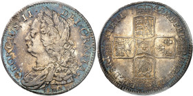 Angleterre
Georges II (1727-1760) 
1/2 couronne en argent - 1745/3 Lima 
Bel exemplaire de patine bleutée. 
Rare. 
15.05g - KM 584.1 - S. 3695 
...