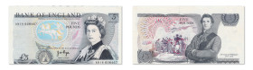 Angleterre
Banque d'Angleterre 
Billet fauté du 5 Pounds 
ND (1973-80) - AN14/608467 
Erreur de découpe. 
Pick 378b 
Splendide - PCGS UNC 61 OPQ...