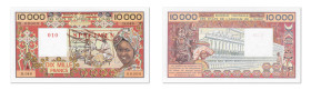 Bénin
Banque centrale des États de l'Afrique de l'Ouest 
Spécimen filigrané du 10 000 Francs 
ND (1977-92) B Bénin - D.048/00000 
"SPÉCIMEN" surch...