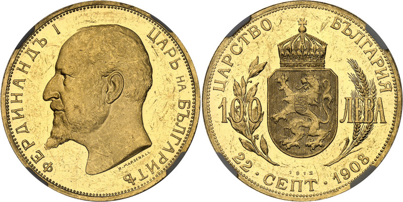 Bulgarie
Ferdinand Ier (1887-1918) 
100 leva en or - 1912 Vienne 
D'aspect fl...