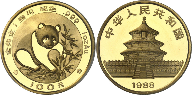 Chine
République Populaire de Chine (1949 à nos jours) 
100 yuan en or - 1988 ...