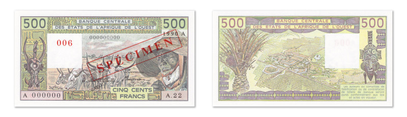 Côte d'Ivoire
Banque centrale des états de l'Afrique de l'Ouest 
Spécimen fili...