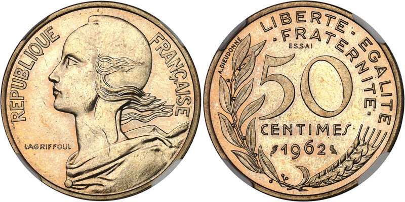 France
Vème République (1959 à nos jours) 
Piéfort en bronze-aluminium du 50 c...