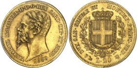 Italie - Sardaigne
Victor-Emmanuel II (1849-1861) 
20 lires en or - 1859 P Gênes 
Rare dans cette qualité. 
Le deuxième plus haut grade. 
6.45g -...