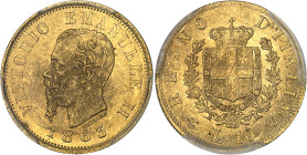 Italie
Victor-Emmanuel II (1861-1878) 
10 lires en or - 1863 Turin 
Magnifique exemplaire. 
Rare dans cette qualité. 
3.22g - MIR 1079b 
Pratiqu...