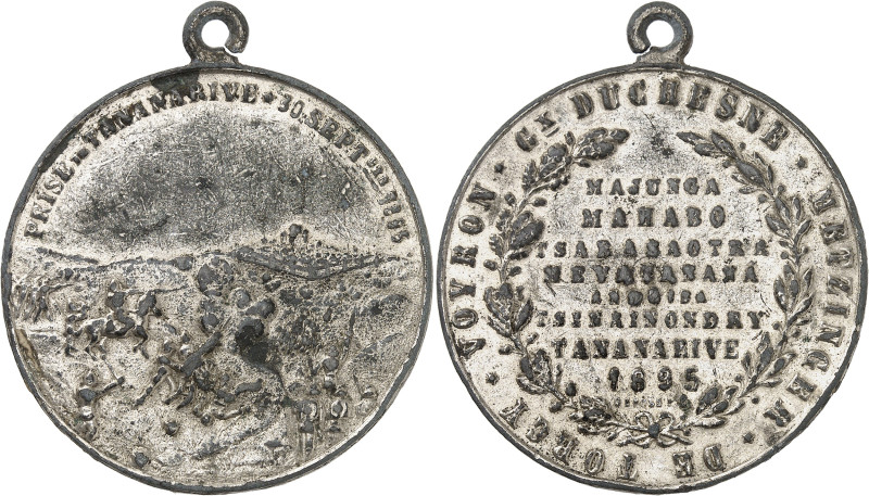 Madagascar
Ranavalona III (1883-1897) 
Médaille en étain - 1895 
Commémore la...