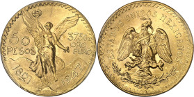 Mexique
États-Unis (1905 à nos jours) 
50 pesos en or - 1947 
D'une qualité exceptionnelle. 
Le deuxième plus haut grade. 
41.67g - KM 481 - Fr. ...