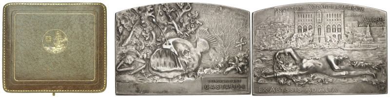 Monaco
Albert Ier (1889-1922) 
Plaque en argent - 1909 - René Grégoire 
Frapp...