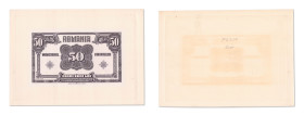 Roumanie
Épreuve définitive du verso du 50 Lei 
ND (1920) 
2 perforations. 
Pick manque cf. 73 - Le deuxième plus haut grade 
Neuf exceptionnel- ...