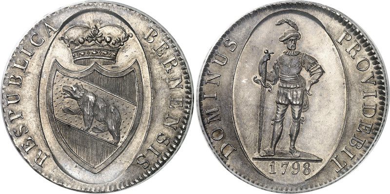 Suisse
Canton de Berne 
Thaler en argent - 1798 
Magnifique exemplaire. 
Trè...